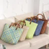 Woven Handbag For Women Retro French Straw Woven Bag Versatile Large Capacity Waterproof Bag Bohemia Vacation Beach Totes Bag 3