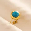 Gold Plated Bohemian Turquoise Open Ring 5