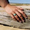 Bohemian Stainless Steel Turquoise Adjustable Ring 6