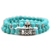 Unisex Natural Stone Turquoise Beads Bracelet Set 3