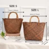 Woven Handbag For Women Retro French Straw Woven Bag Versatile Large Capacity Waterproof Bag Bohemia Vacation Beach Totes Bag 4