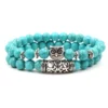 Unisex Natural Stone Turquoise Beads Bracelet Set 5