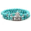 Unisex Natural Stone Turquoise Beads Bracelet Set 4