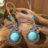 Vintage Turquoise Inlaid Earrings 3