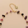 Tourmaline Gold Plated Chain Lariat Chokers Necklace Designer Healing Crystal Beads Jewelry Femme Bijoux 3