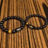 Initials Black Onyx and Tiger Eye Bracelet for Men 6