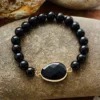 Black Agate/ Lapis Lazuli Beaded Bracelet 4