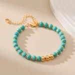 Handmade Turquoise Beads Adjustable Bracelet 7