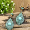 Vintage Turquoise Inlaid Earrings 2