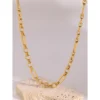 Paperclip Gold Colored Necklace 6