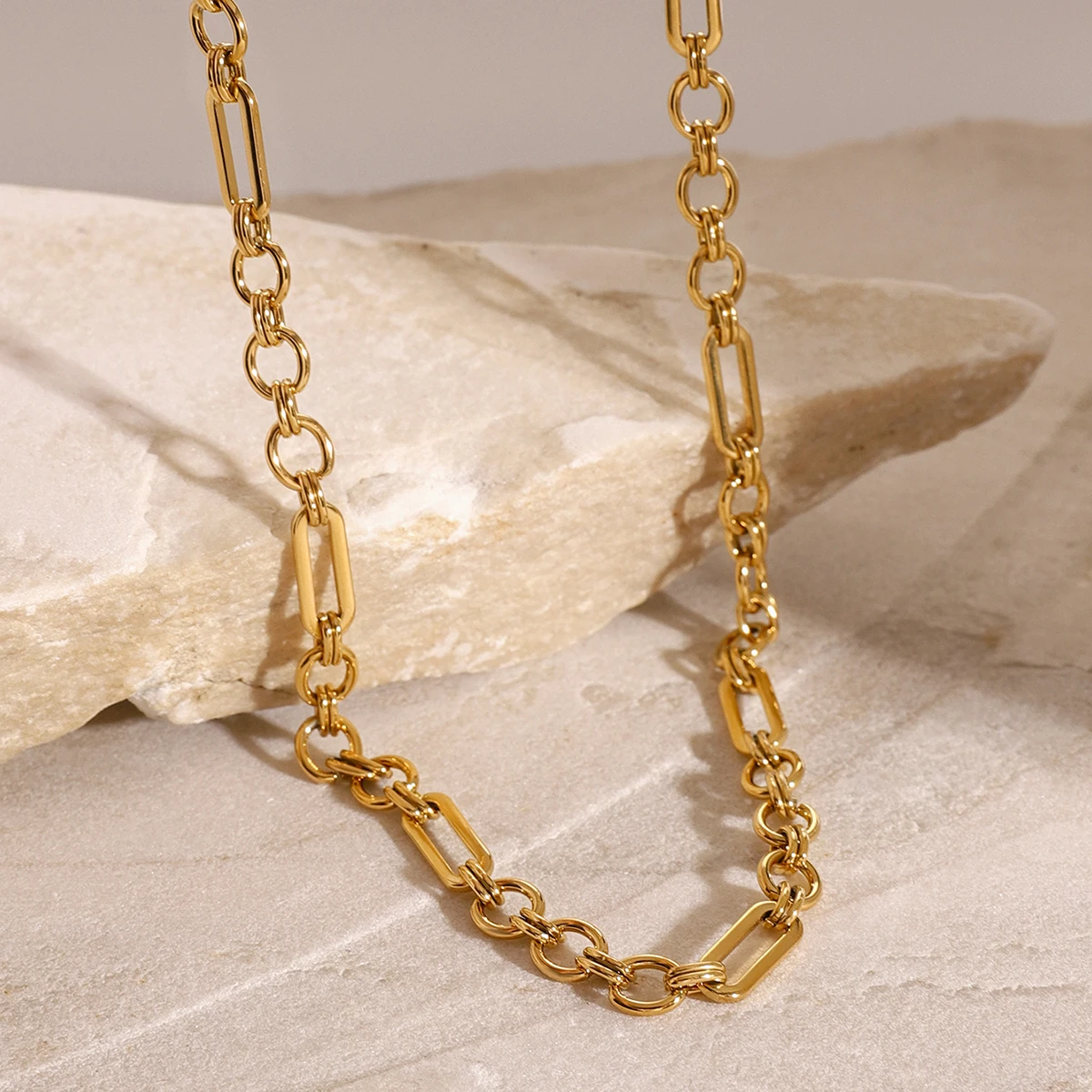 Paperclip Gold Colored Necklace 1