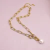 Stainless Steel Round Freshwater Pearl Necklace 3